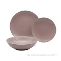 Großhandel rosa rundes Teller Abendessen Keramik -Geschirr